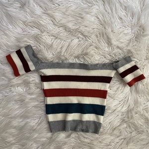 Knit stripped crop top